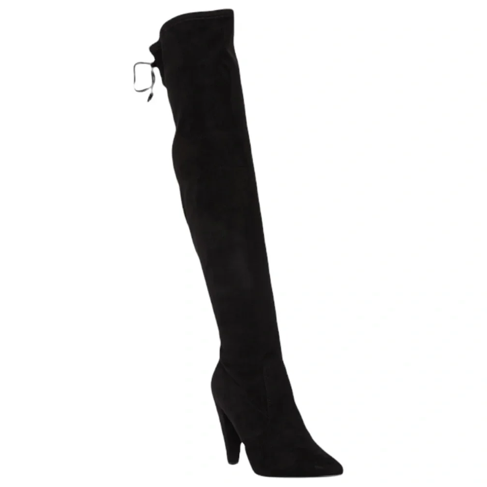 FRENCH CONNECTION vegan suede over the knee boot in black Sz 8